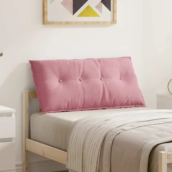 Coussin de Dos Rose 100 x 50 cm Tissu en velours côtelé