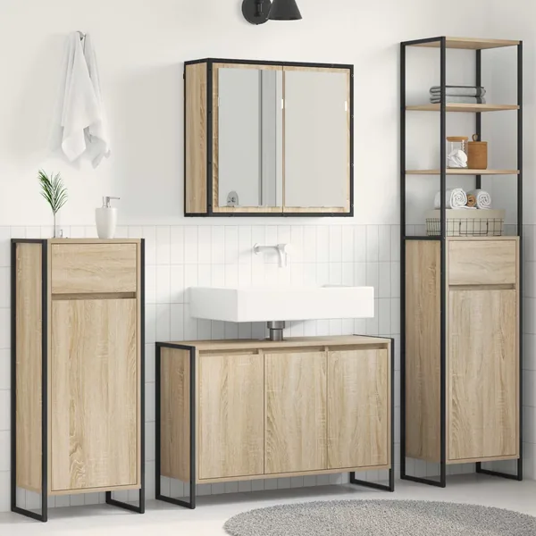 Ensemble de mobilier de salle de bain avec tiroir Chêne Sonoma