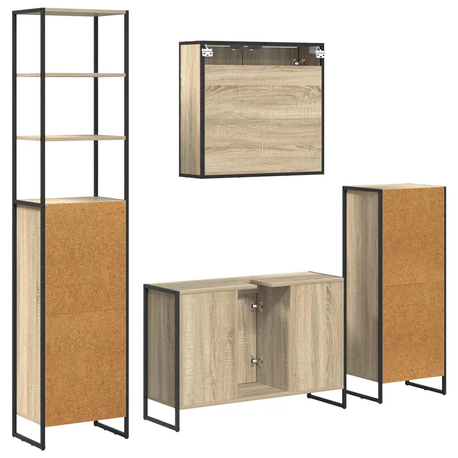 Ensemble de mobilier de salle de bain avec tiroir Chêne Sonoma - 8