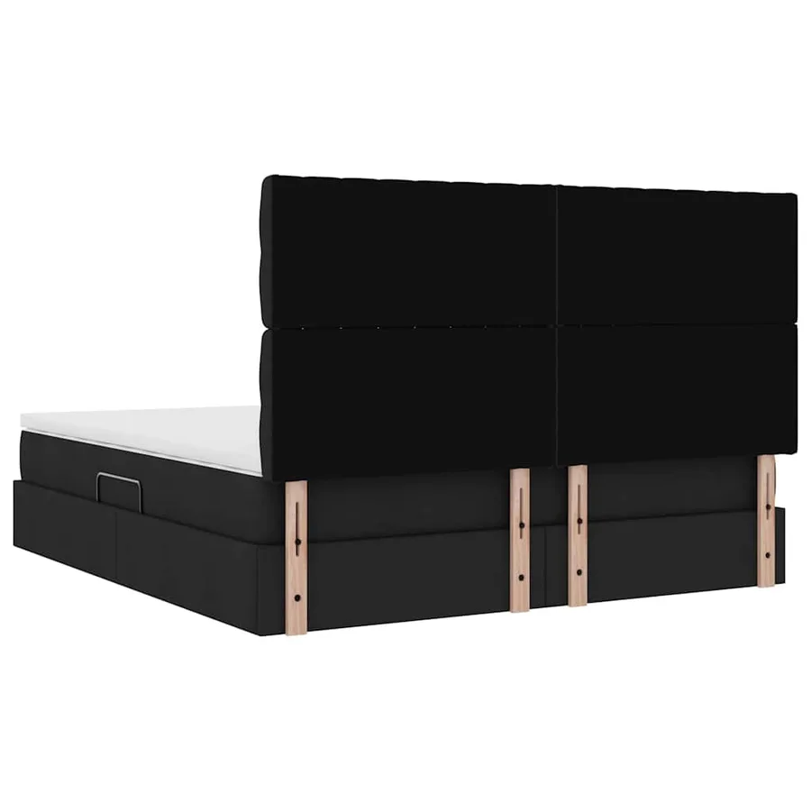 Lit de rangement LED avec matelas Noir 180 x 200 cm Tissu - 12