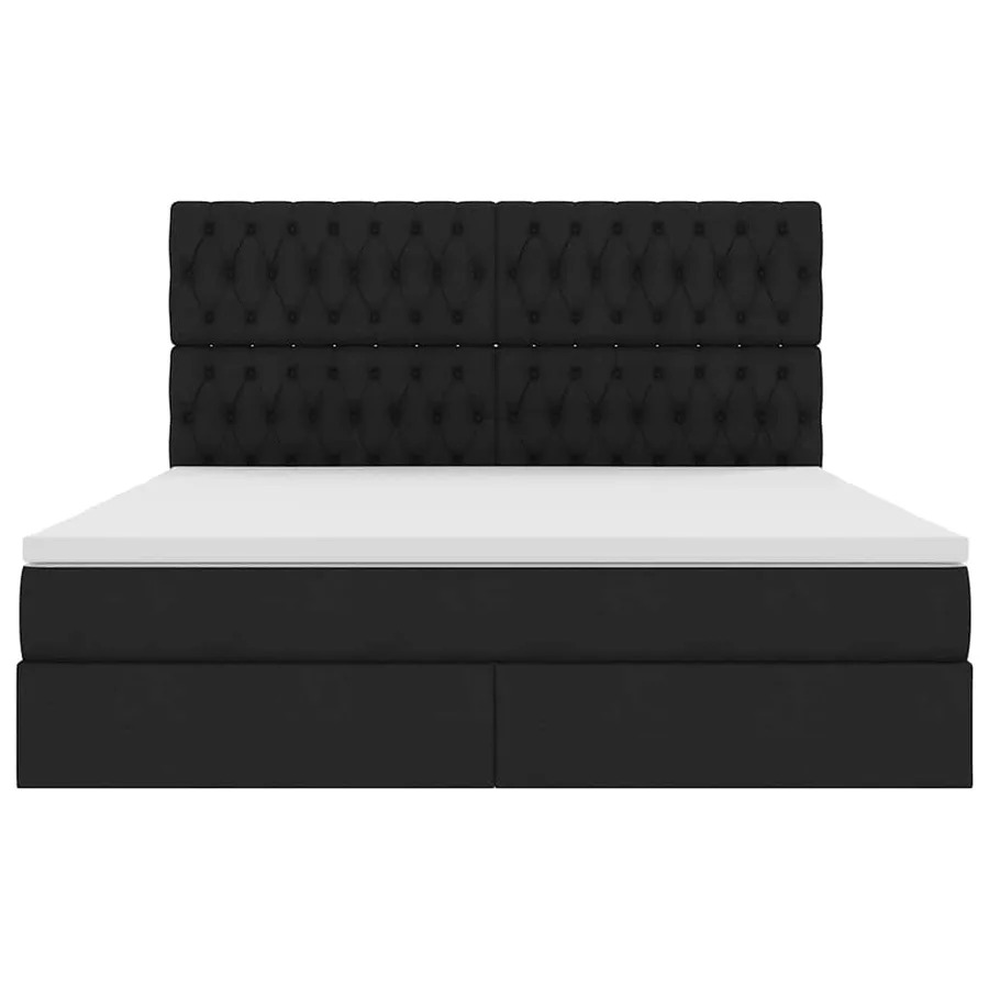 Lit avec rangement et matelas Noir 180 x 200 cm tissu - 7