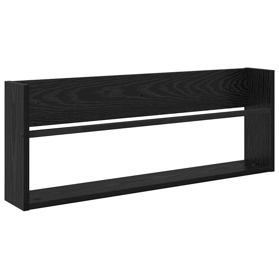 Étagère à magazines avec étagère Chêne noir 80 x 12 x 30 cm - 2