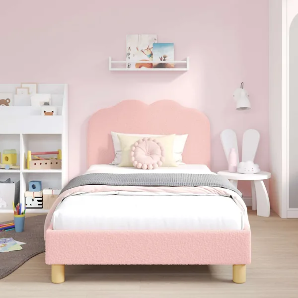 Cadre de lit pour enfants avec tête de lit Rose 90 x 200 cm