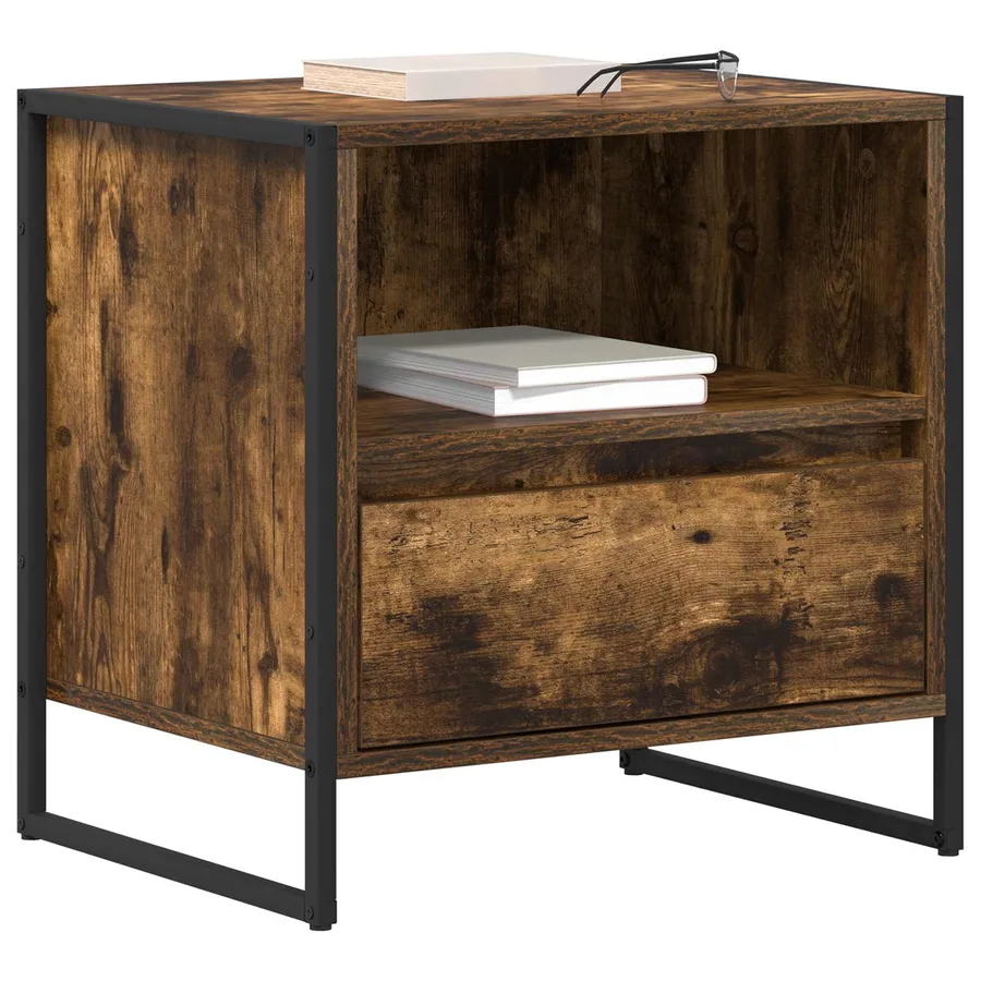 Table de chevet Chêne Fumé 50 x 39,5 x 50 cm Bois d'ingénierie - 3