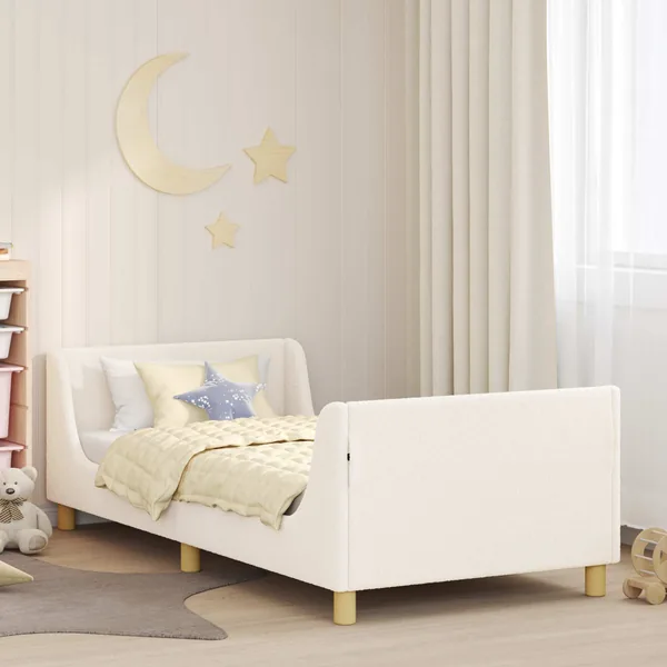 Cadre de lit pour enfants avec tête de lit Crème 80 x 200 cm