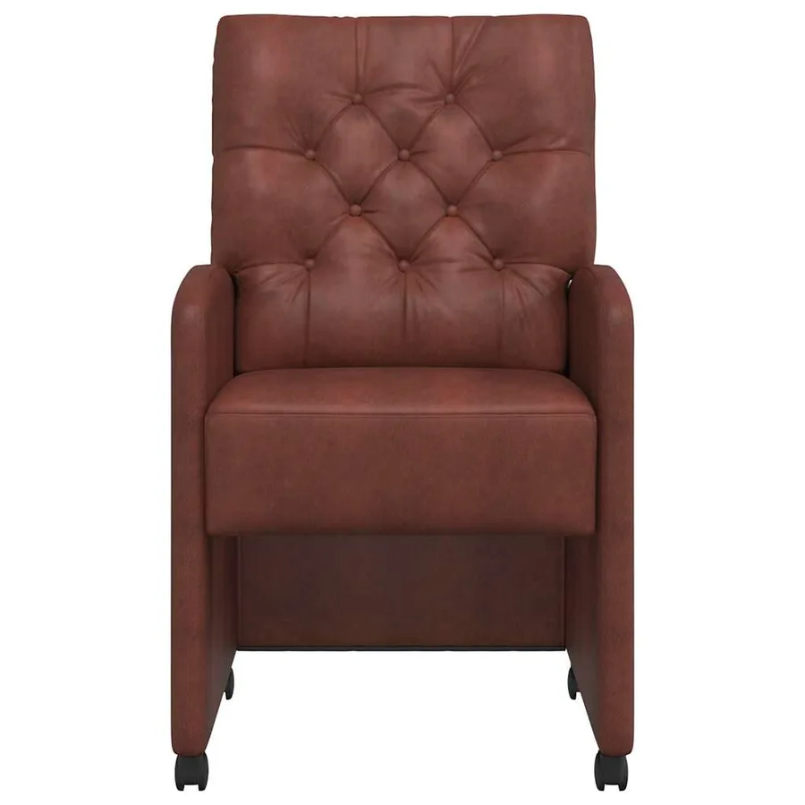 Chaises de Salle à Manger avec Roues 2 pcs Marron brillant - 4