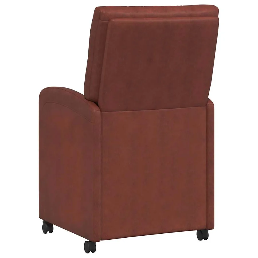 Chaises de Salle à Manger avec Roues 2 pcs Marron brillant - 6
