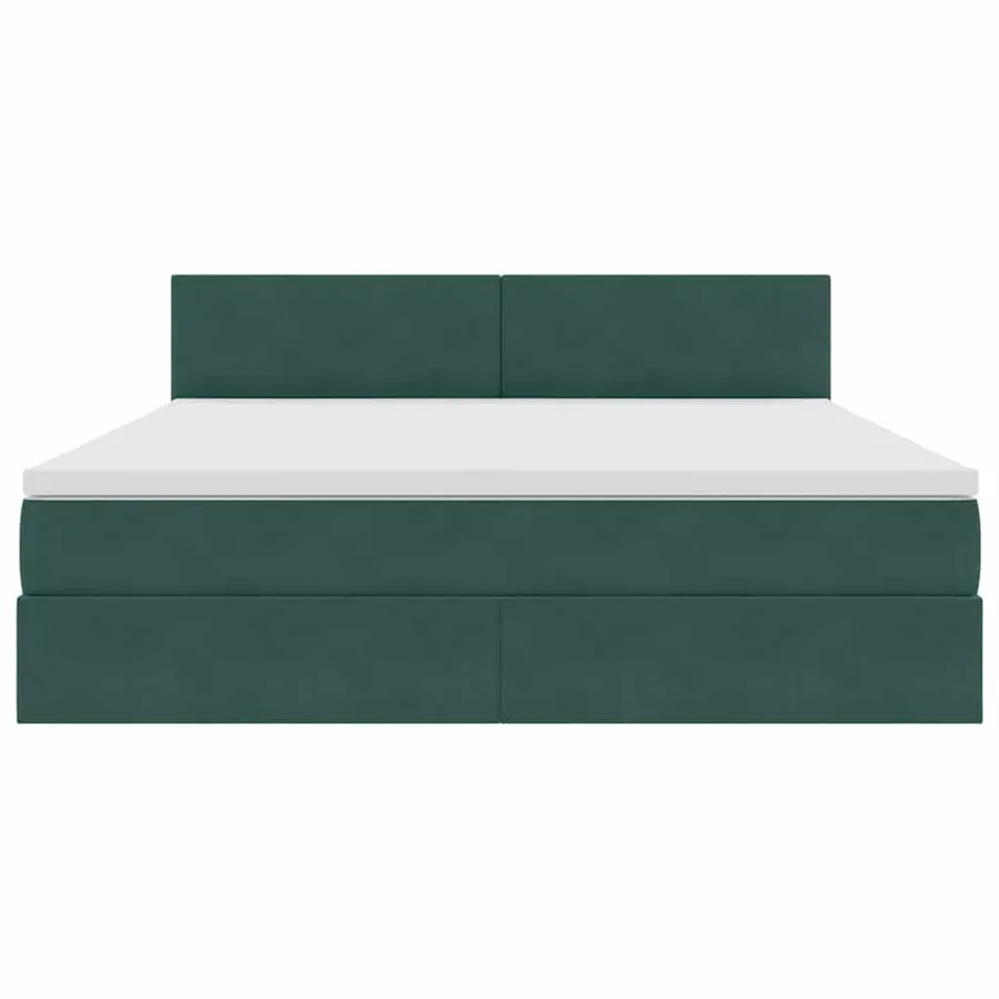 Lit de Rangement avec matelas Vert foncé 180 x 200 cm Velours - 6