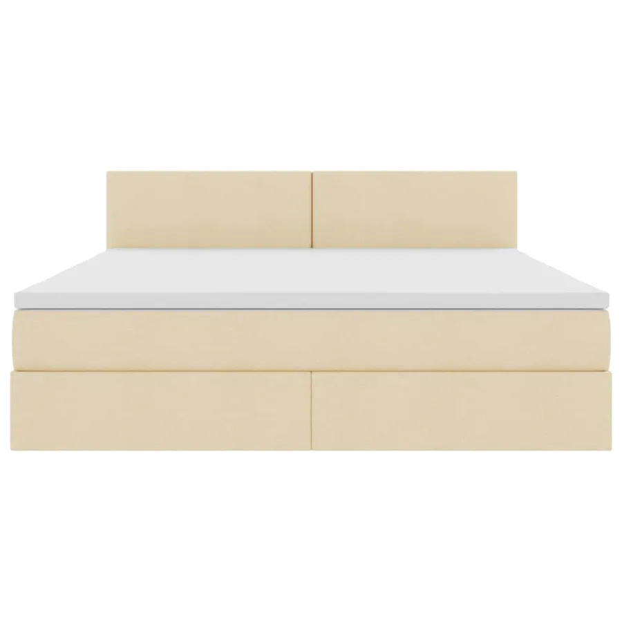 Lit avec rangement et matelas avec matelas Crème 180 x 200 cm - 7