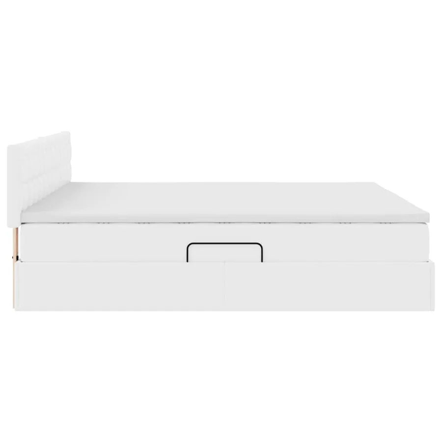 Lit avec rangement et LED avec matelas Blanc pur 180 x 200 cm - 11