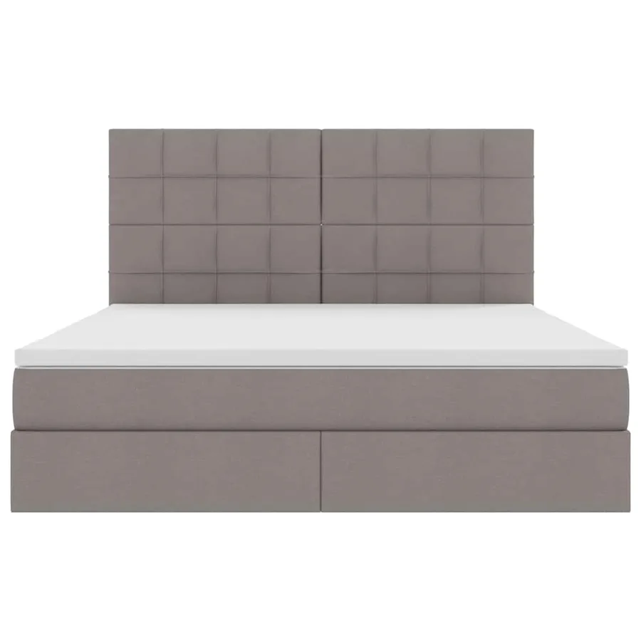 Lit avec rangement et matelas Taupe 180 x 200 cm tissu - 7