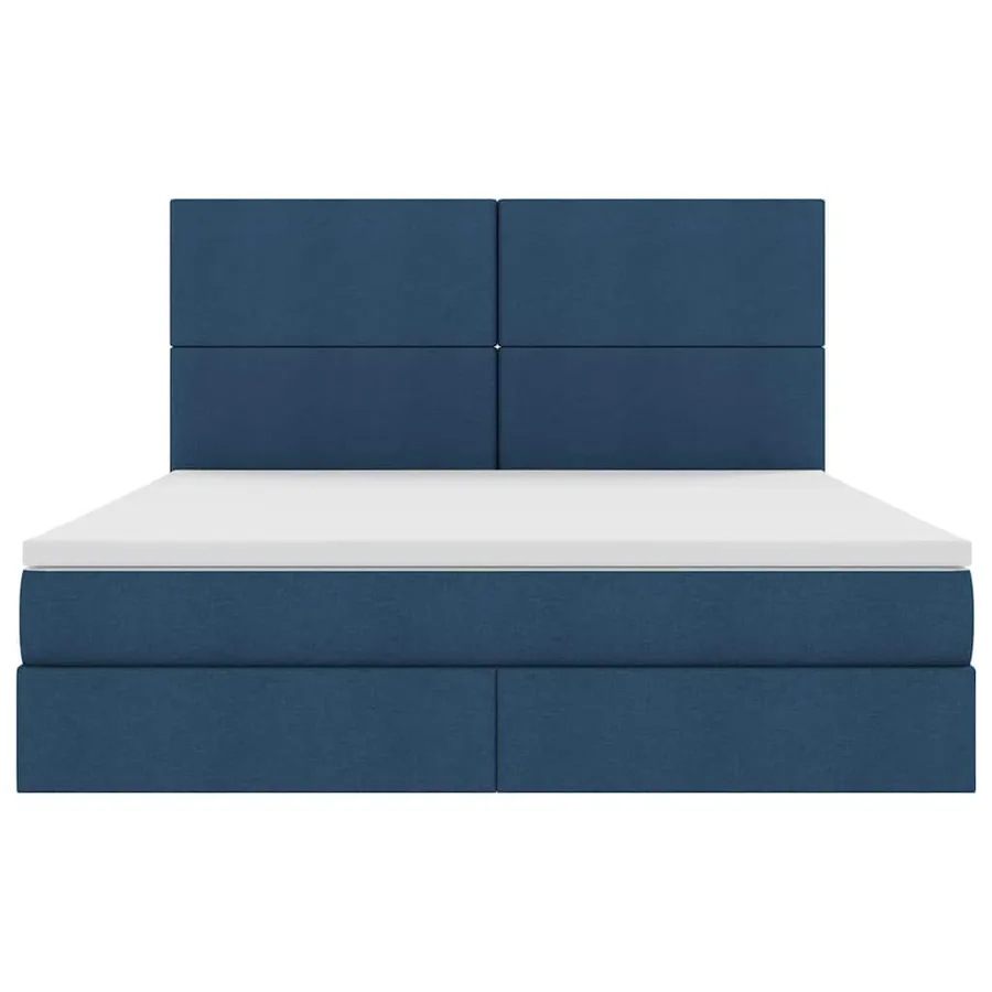 Lit avec rangement et matelas Bleu 180 x 200 cm tissu - 7