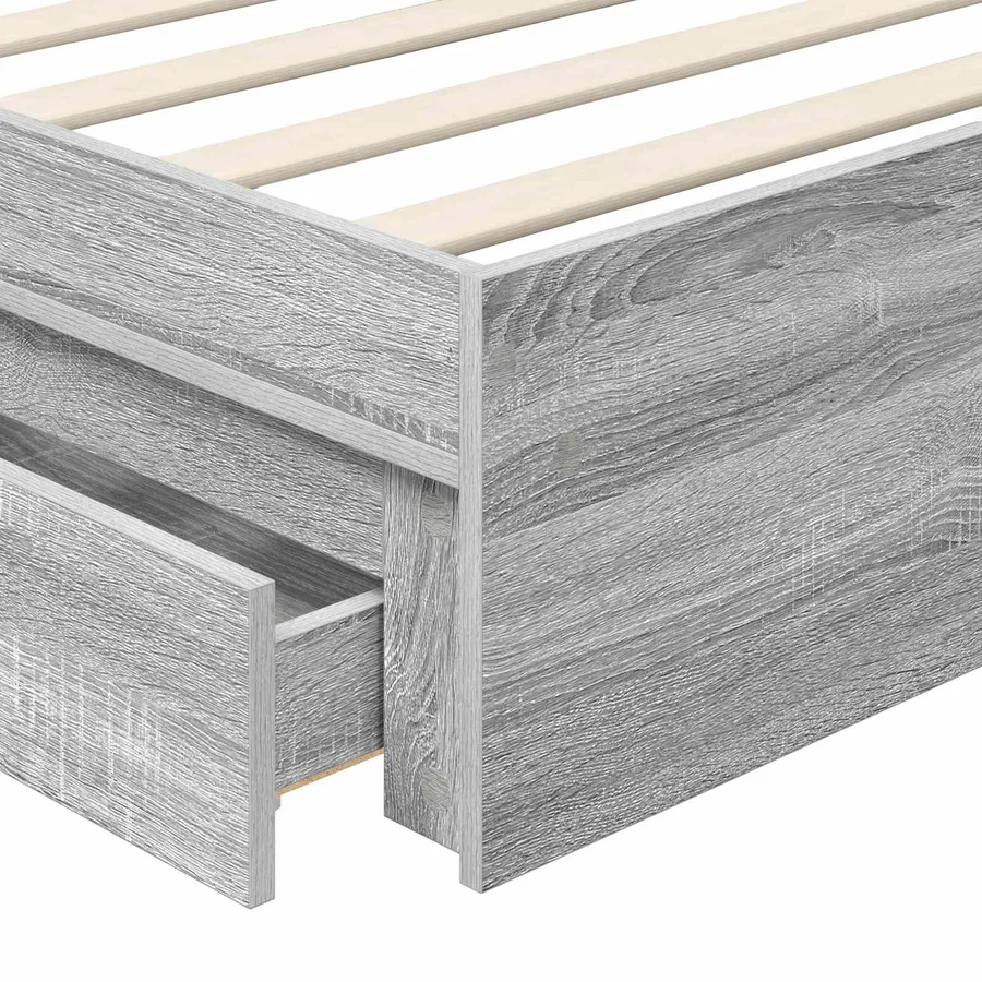 Lit de Rangement Gris Sonoma 100 x 200 cm Bois d'ingénierie - 11