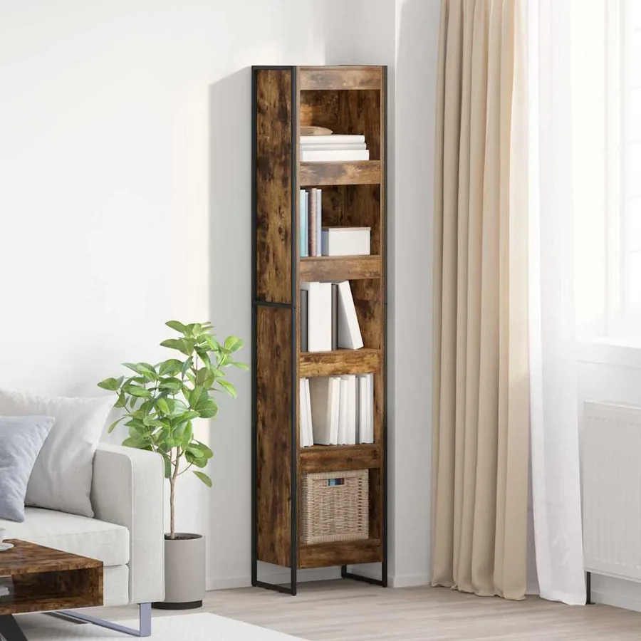 Bibliothèque Chêne Fumé 40 x 30 x 189,5 cm Bois d'ingénierie