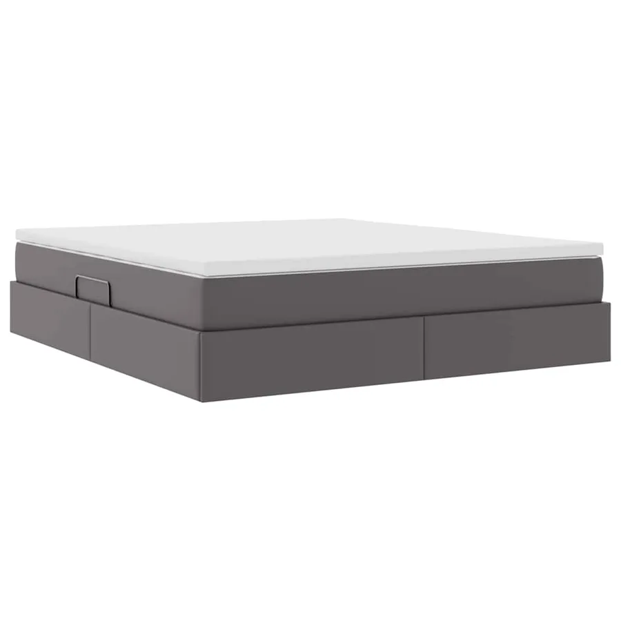 Lit avec rangement et matelas Gris 180 x 200 cm Simili cuir - 10