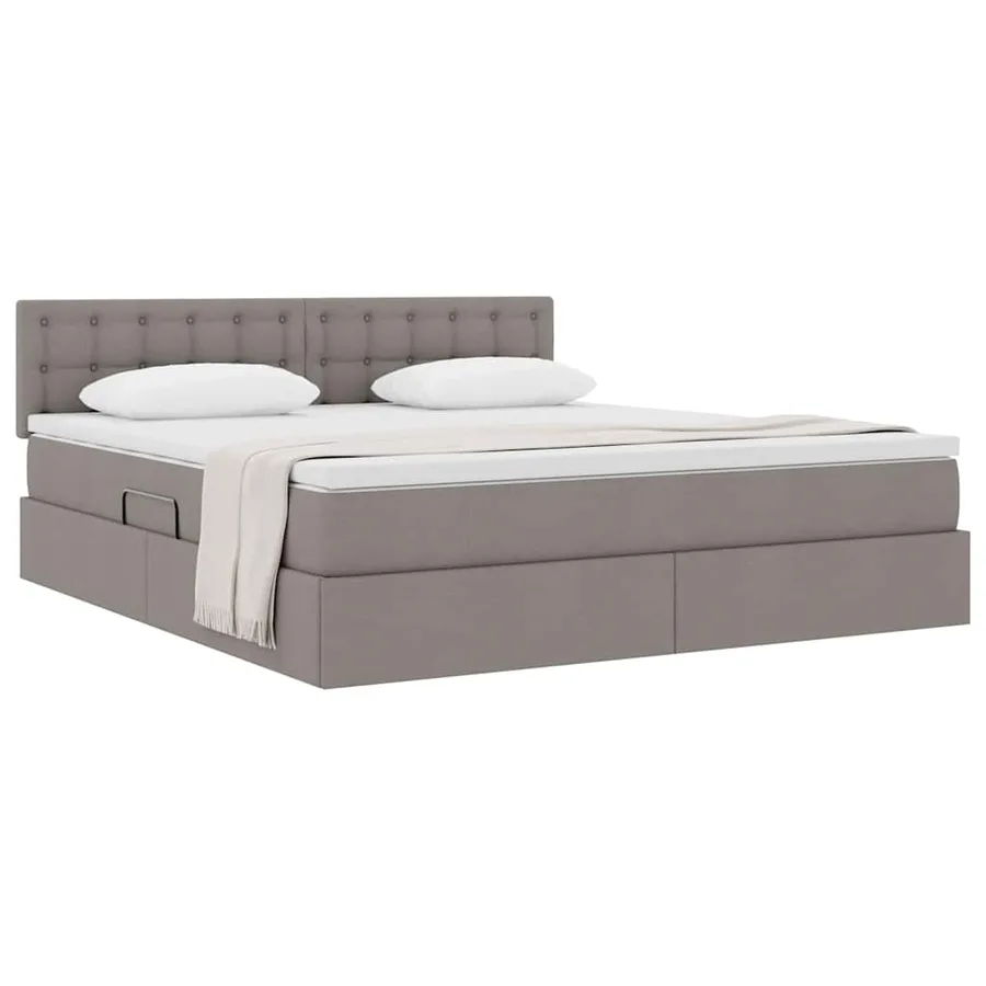 Lit avec rangement et matelas avec matelas Taupe 180 x 200 cm - 3