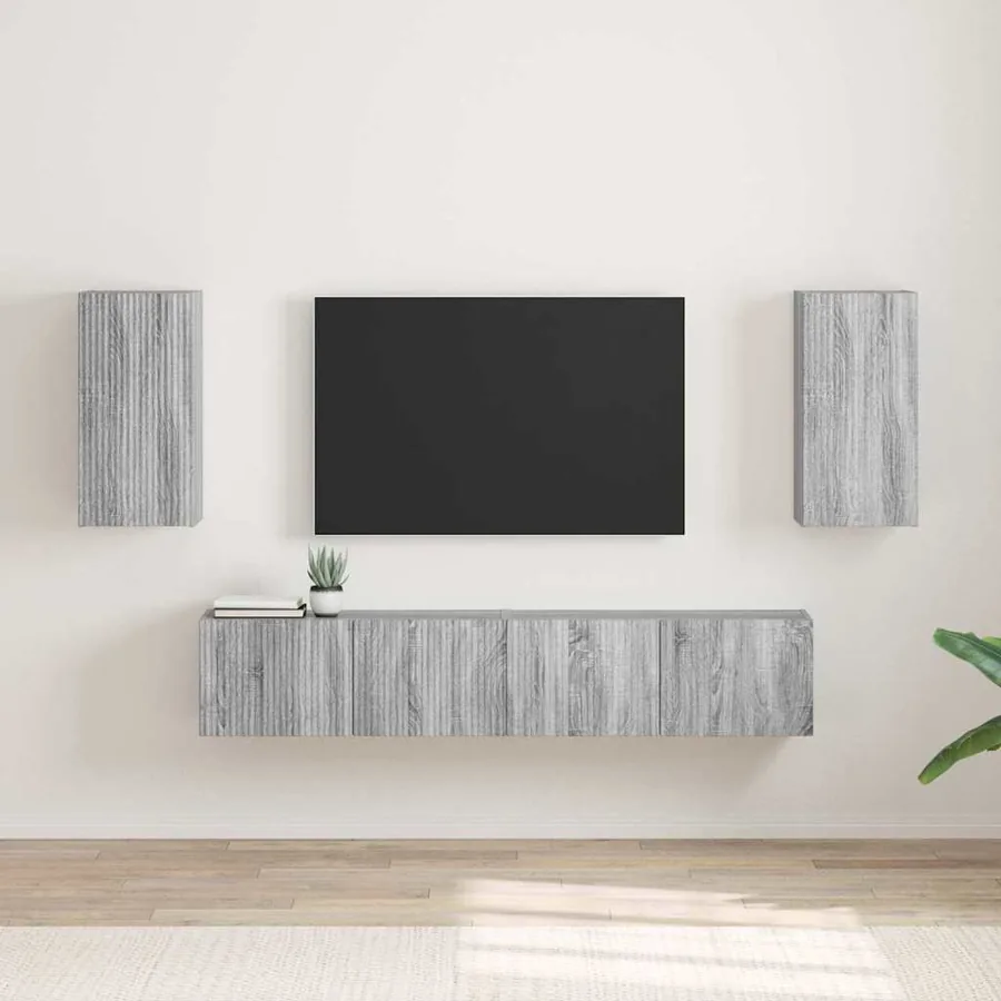 Meuble TV mural Montage mural 2 pcs Gris Sonoma 30 x 31 x 60 cm