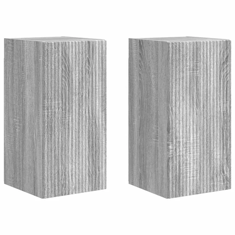 Meuble TV mural Montage mural 2 pcs Gris Sonoma 30 x 31 x 60 cm - 2