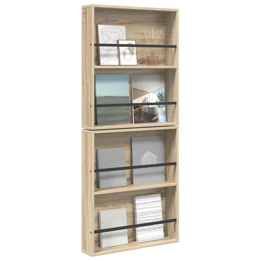 Étagère à magazines 2 pcs Chêne Sonoma 60 x 12 x 70 cm - 3