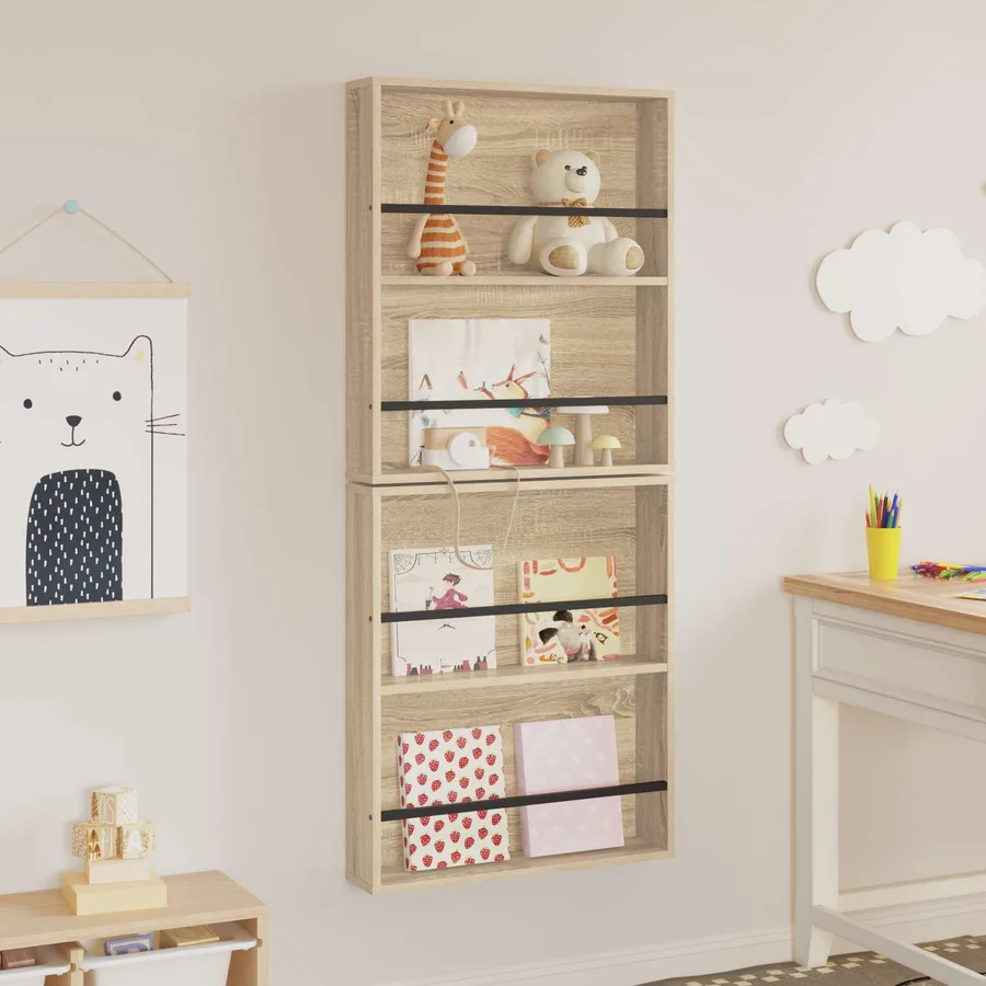 Étagère à magazines 2 pcs Chêne Sonoma 60 x 12 x 70 cm - 4