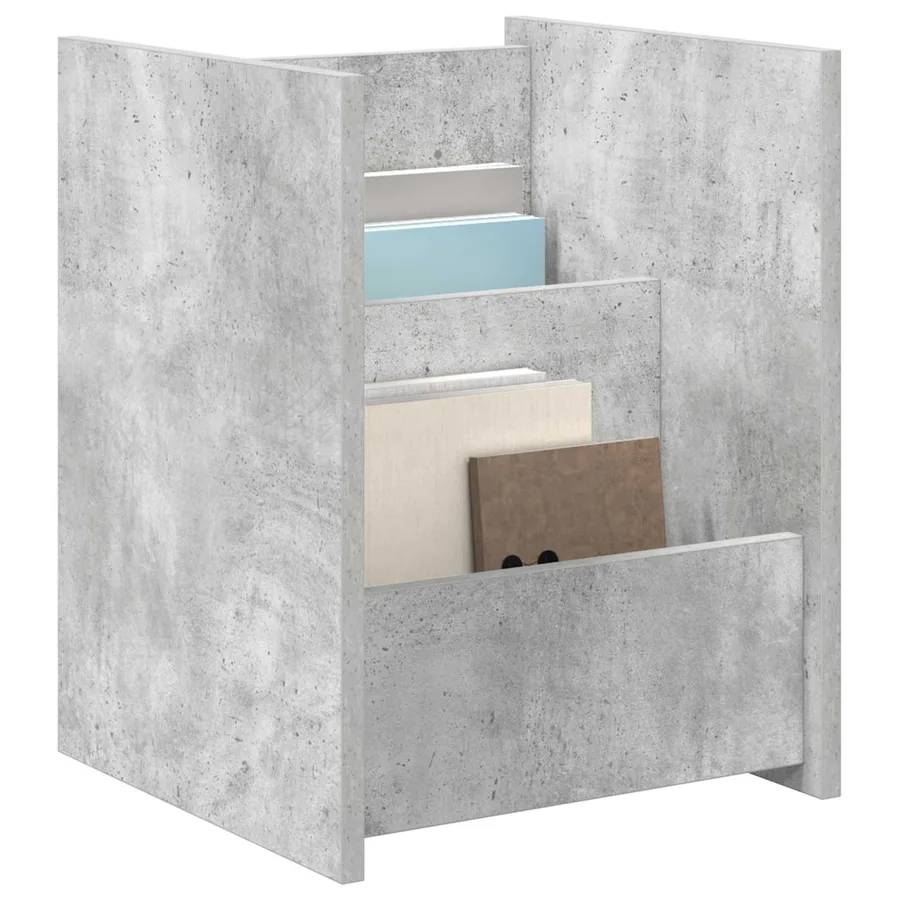 Étagère à magazines avec étagère Gris Béton 35 x 35 x 45 cm - 3