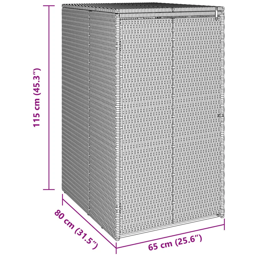 Boîte de poubelle Gris 65 x 80 x 115 cm Polyéthylène - 11
