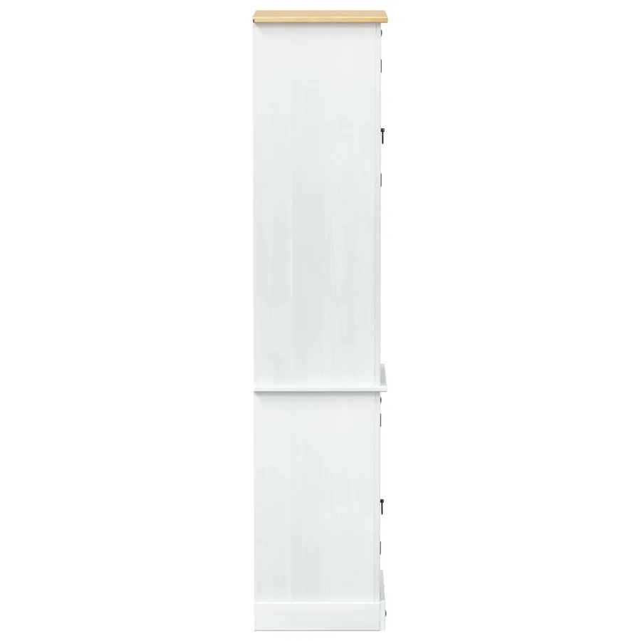 Cabinet de salle de bain Blanc 50 x 40 x 185 cm Pin massif - 5