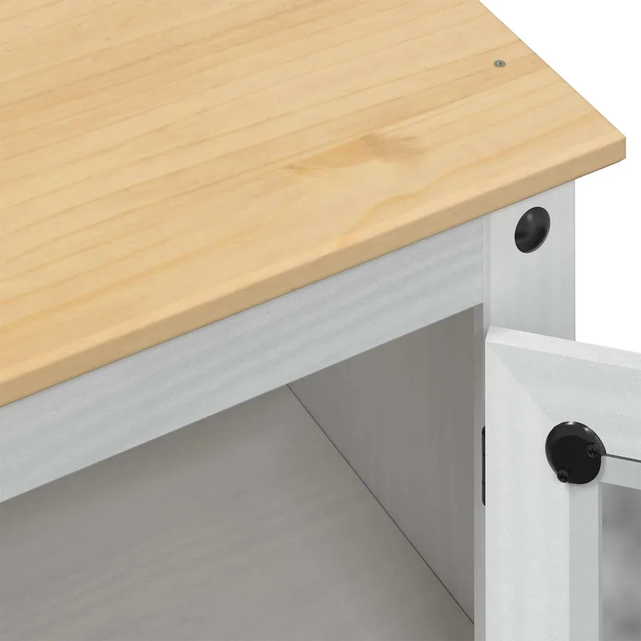 Cabinet de salle de bain Blanc 50 x 40 x 185 cm Pin massif - 7