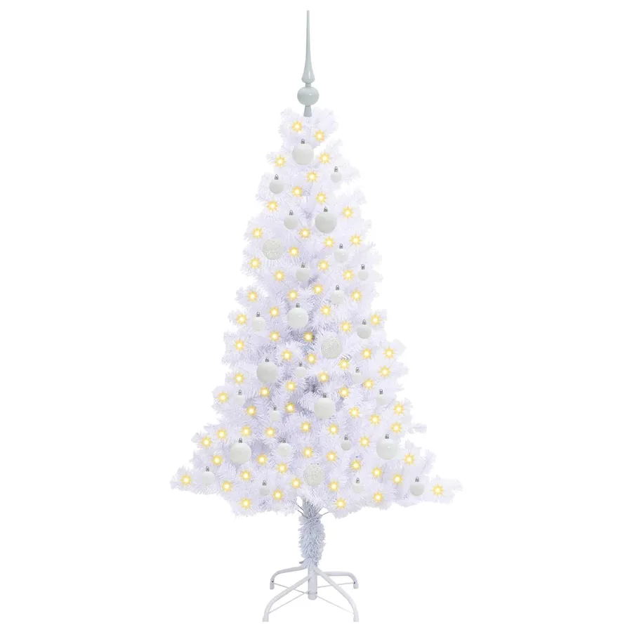 Sapin de Noël artificiel avec 150 LED Blanc 150 cm PVC et Acier - 3