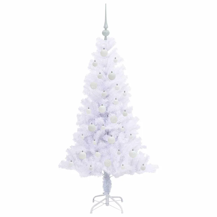 Sapin de Noël artificiel avec 150 LED Blanc 150 cm PVC et Acier - 4
