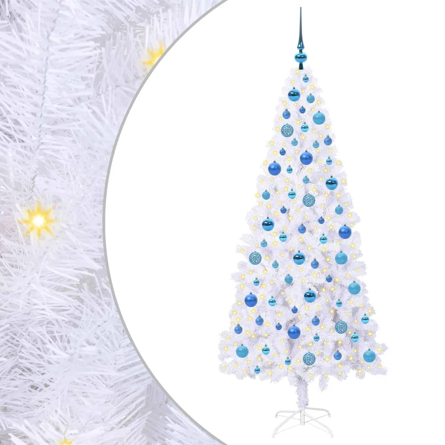 Sapin de Noël artificiel avec 300 LED Blanc 180 cm PVC et Acier - 2