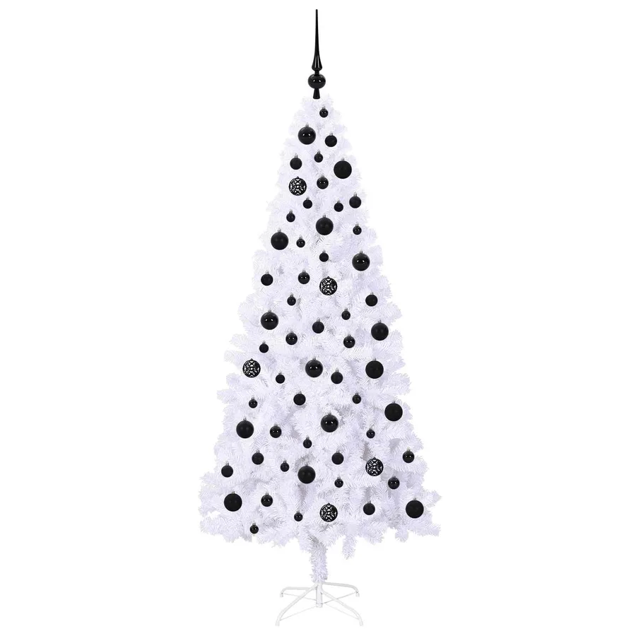 Sapin de Noël artificiel avec 300 LED Blanc 180 cm PVC et Acier - 4