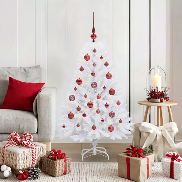 Sapin de Noël Artificiel à Branches Articulées Blanc 120 cm