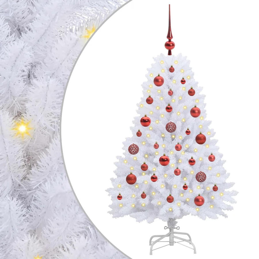 Sapin de Noël Artificiel à Branches Articulées Blanc 120 cm - 2