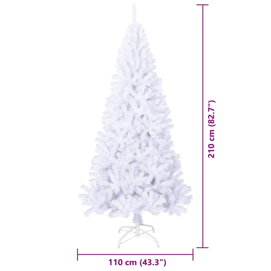 Sapin de Noël artificiel avec 300 LED Blanc 210 cm PVC et Acier - 14