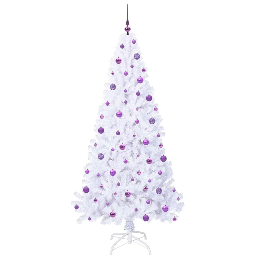 Sapin de Noël artificiel avec 300 LED Blanc 210 cm PVC et Acier - 4