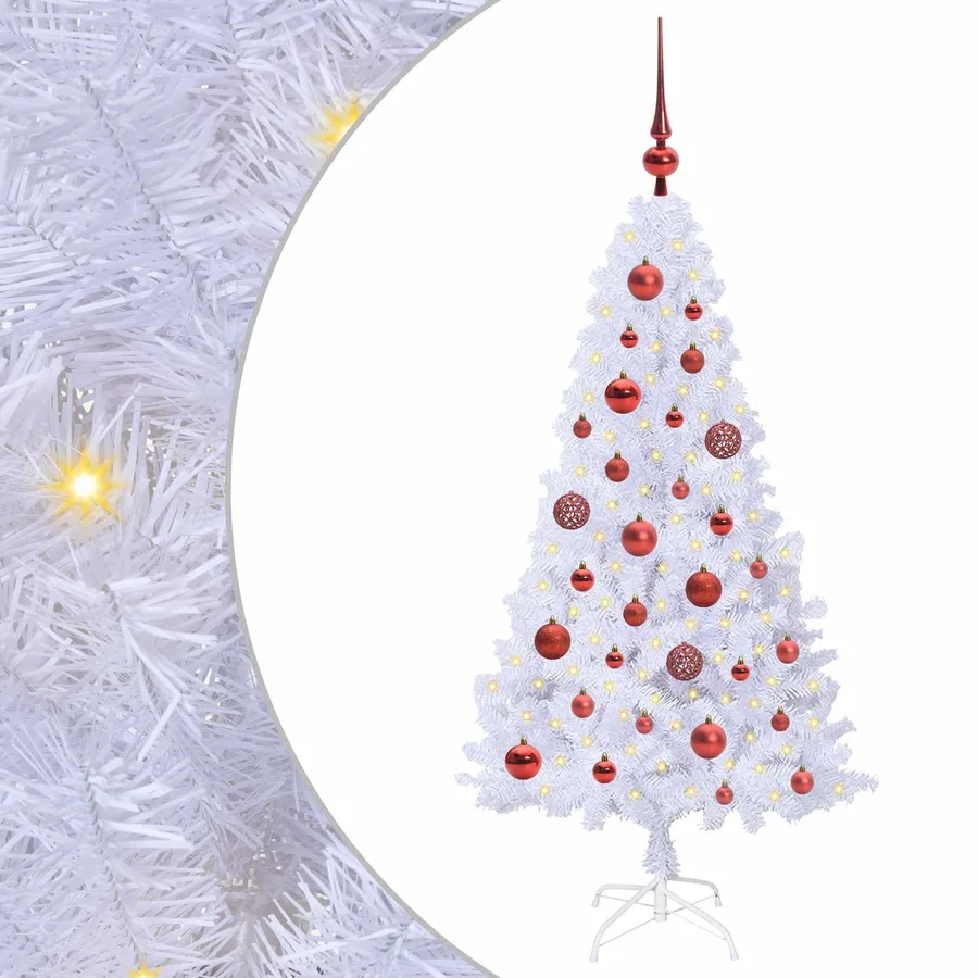 Sapin de Noël artificiel avec 150 LED Blanc 120 cm PVC et Acier - 2
