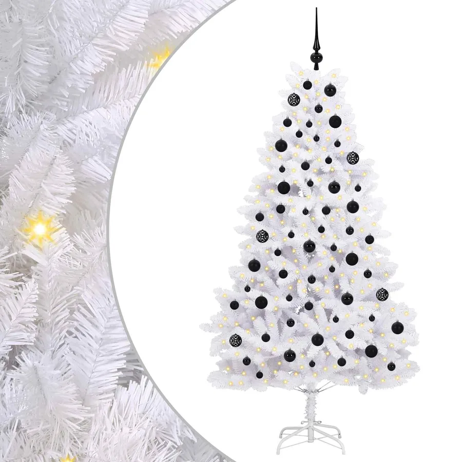 Sapin de Noël Artificiel à Branches Articulées Blanc 180 cm - 2