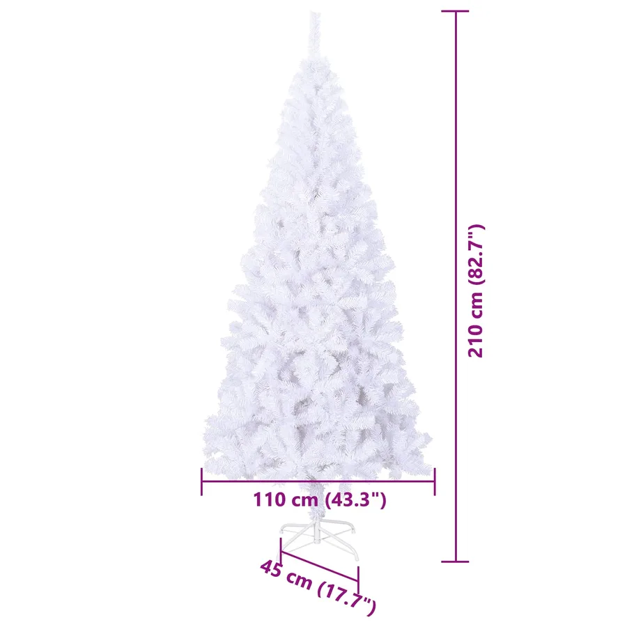 Sapin de Noël artificiel avec 300 LED Blanc 210 cm PVC et Acier - 14
