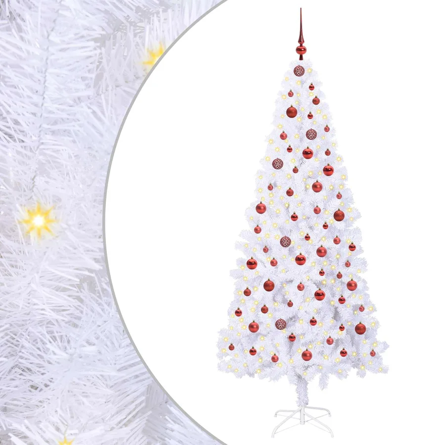 Sapin de Noël artificiel avec 300 LED Blanc 210 cm PVC et Acier - 2