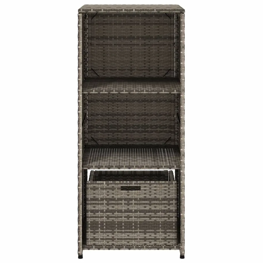 Armoire de rangement de jardin gris 50x55x115 cm résine tressée - 7