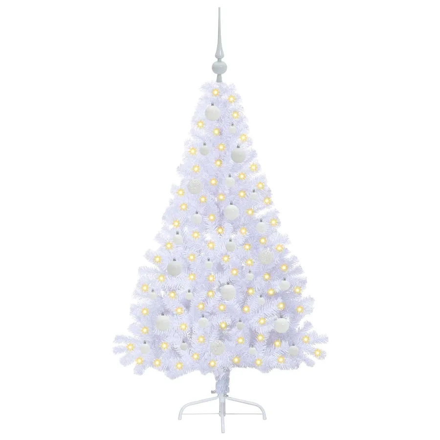 Sapin de Noël artificiel avec 150 LED Blanc 150 cm PVC et Acier - 3