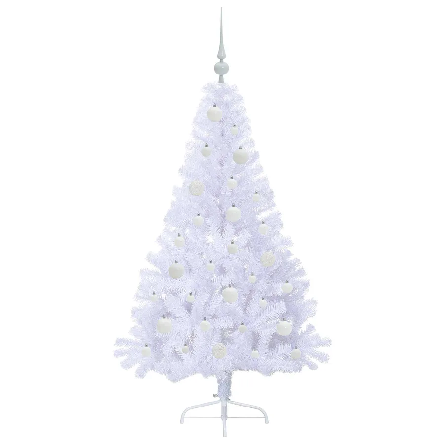 Sapin de Noël artificiel avec 150 LED Blanc 150 cm PVC et Acier - 4