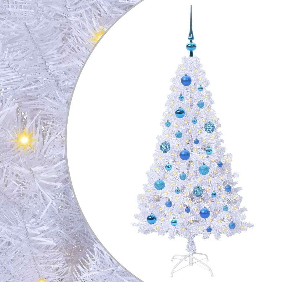Sapin de Noël artificiel avec 150 LED Blanc 120 cm PVC et Acier - 2