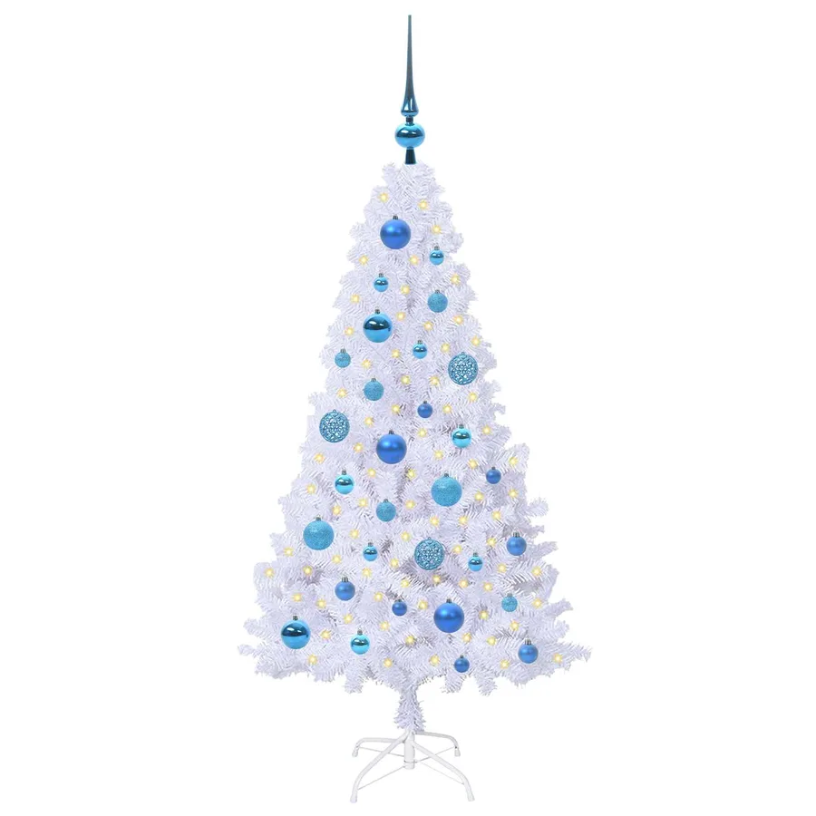 Sapin de Noël artificiel avec 150 LED Blanc 120 cm PVC et Acier - 3