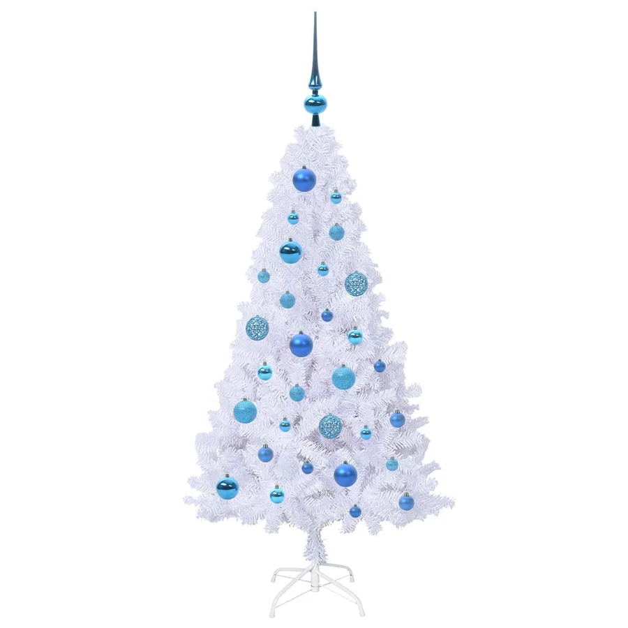 Sapin de Noël artificiel avec 150 LED Blanc 120 cm PVC et Acier - 4