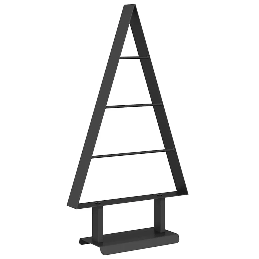 Arbre de Noël en métal avec support Noir 60 cm Acier - 2