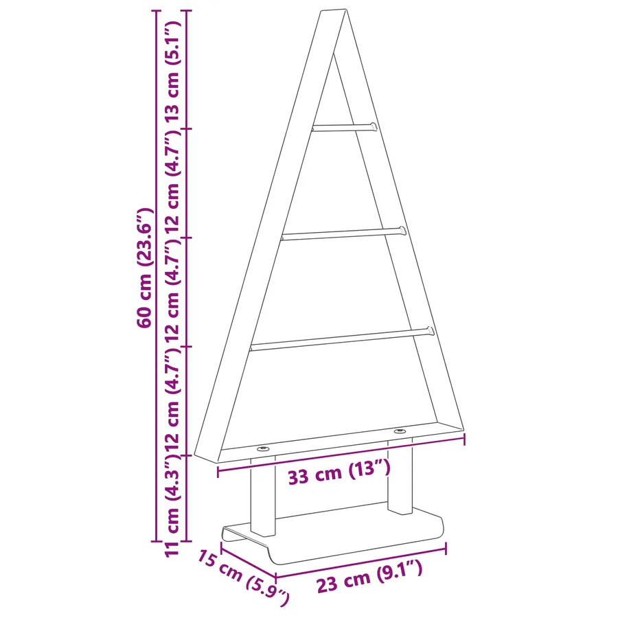 Arbre de Noël en métal avec support Noir 60 cm Acier - 9