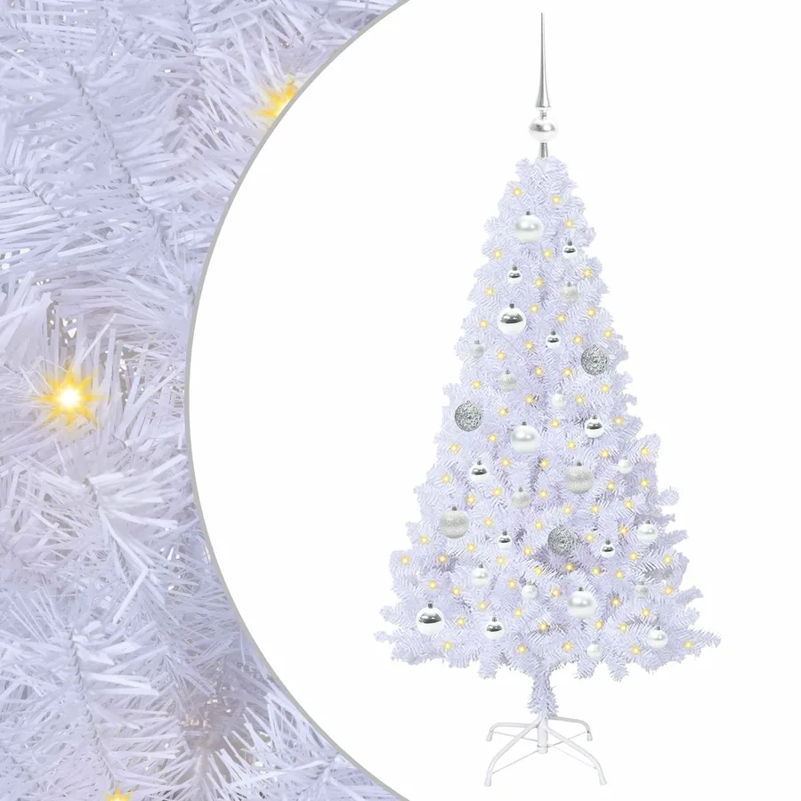 Sapin de Noël artificiel avec 150 LED Blanc 120 cm PVC et Acier - 2