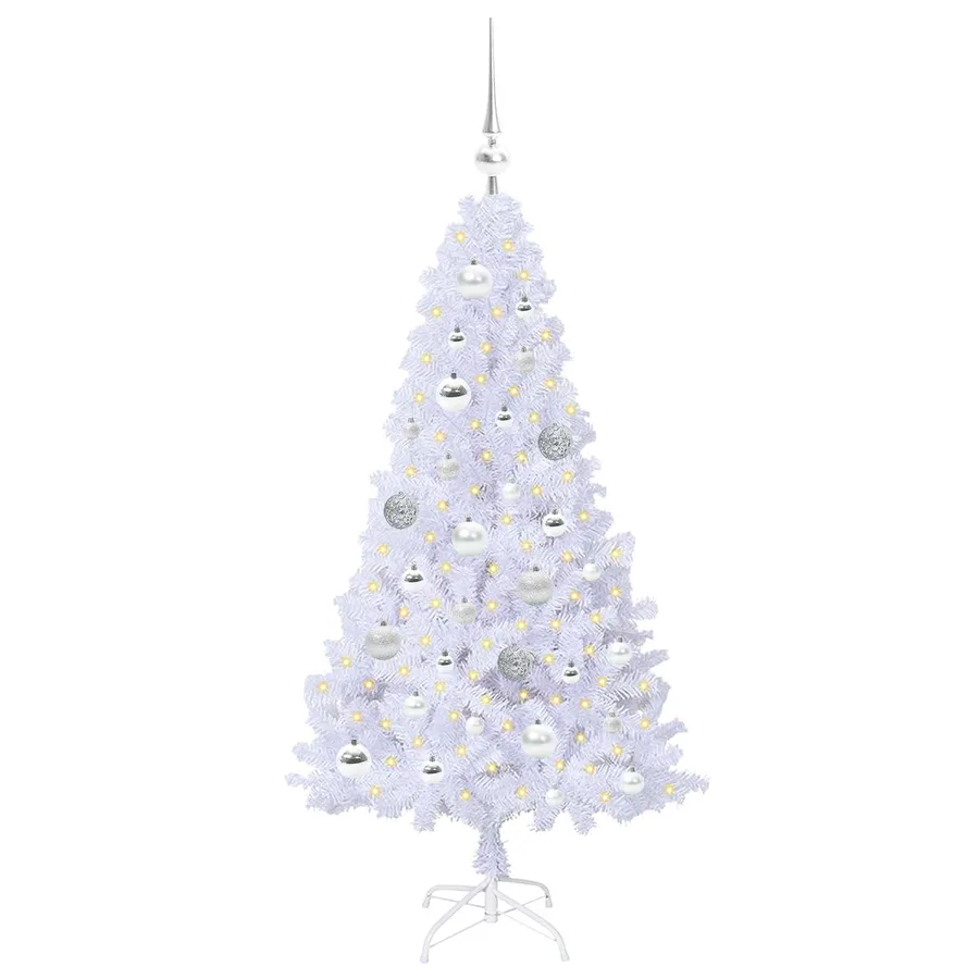 Sapin de Noël artificiel avec 150 LED Blanc 120 cm PVC et Acier - 3